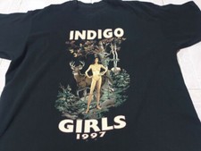 Vtg 1997 Indigo Girls Band Tour Cotton Black T Shirt All Size For Men picture