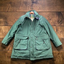 Vintage WearGuard Insulated Parka Mens L Hunter Green Fleece Lined - No Hood picture