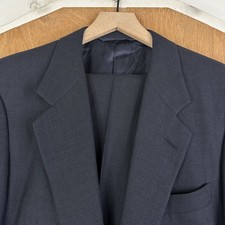 vtg Hickey Freeman Suit Mens 41R Navy Blue 2 Button Wool Pants 36x28 Canvased picture