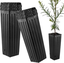 DredQcco 50Pcs Plastic Deep Plant Nursery Pots Tall Deep Tree Pot, Plant Seed... picture