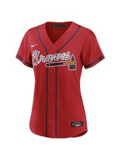 NWOT Atlanta Braves Jersey Women's Red Large Nike Blank Unlettered picture