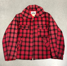 60s 70s Vintage Woolrich Mackinaw Quilted Buffalo Plaid Faded Jacket 40 picture