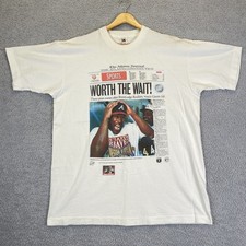 Vintage 1993 Atlanta Braves Newspaper Champs T-Shirt Men's XL Ron Gant picture