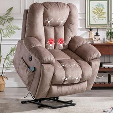 CANMOV Power Lift Recliner Chair w/Massage & Heat - 350lb Capacity  Brown picture