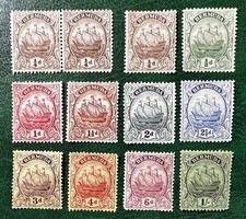 BERMUDA 1922 Stamp Short Set Mint Sea Venture picture