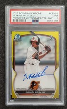 2023 Bowman Chrome - Prospect Autographs Samuel Basallo #CPA-SB Yellow Refractor picture