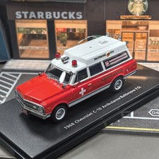 Iconic Replicas 1/50 Chevrolet C10 Suburban Ambulance Baltimore City Fire Dept picture