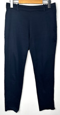 H&M Ankle Pants Womens 8 Blue Stretch Side Zip Career Office Slit Hem Tapered picture