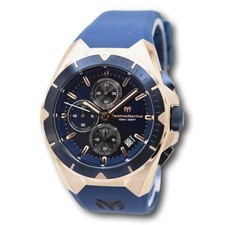 TechnoMarine Ocean Victory Men's 41mm Deep Blue Rose Gold Chrono Watch TM-318147 picture