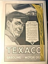 c.1924 VTG Magazine ad TEXACO Gasoline Motor Oils Richard V. Culter Art; MANCAVE picture