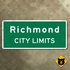 Richmond Virginia city limits highway road sign 2015 marker boundary 18x8 picture