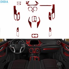 For Chevrolet Blazer 19-25 19Pcs Red Carbon Fiber Kits Full Interior Cover Trim picture