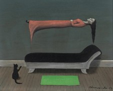 Gertrude Abercrombie (Handmade) Signed Oil Painting on Canvas 11x9 Surrealism .. picture