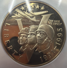 1991-1995 World War II Commemorative Half Dollar ICG PR70 DCAM Perfect COBM-8128 picture
