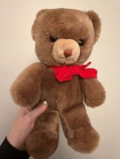 Gund Classic Brown Plush Teddy Bear with Red Ribbon picture