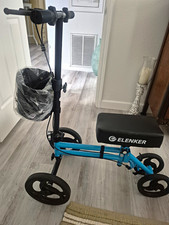 Elenker 4-Wheel Knee Walker Scooter Adjustable Height w/  Seat And Handle Bar. picture