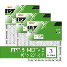 16X20X1 Pleated Air Filters Replacement For Furnace. AC HVAC MERV 8 FPR 5 3-Pack picture
