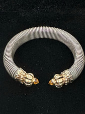 Alwand Vahan 925 Sterling & Solid 14k Gold & Citrine Open Cuff Bracelet picture
