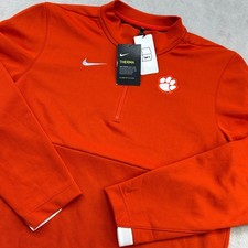 Nike Clemson Tigers Pullover Mens Medium Orange Therma Dri-FIT Performance NEW picture