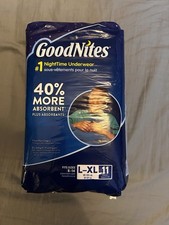 Vintage Boys Goodnites Nighttime Bedwetting Underwear L/XL Camo/Stripe 11ct picture