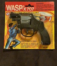 Vtg NOS 1960s WASP X707 8 Shot Cap GunToy By Edison Giocattoli Cap Made Italy  picture