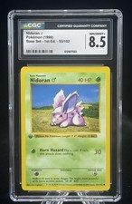 Nidoran #55 1st Edition Base Set 1999 Pokémon Game CGC 8.5 🍃 picture