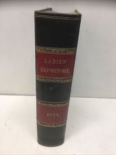 1873 Leather Book -The Ladies' Repository; A Monthly Periodical Jan - Dec. 1873 picture