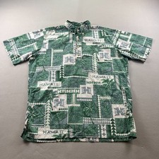 Reyn Spooner Hawaii Rainbow Warriors Shirt Hawaiian Mens Small Green Button Up picture