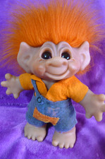 Vintage Dam Troll LE Boy 8 in., Squishy Vinyl, Original, Great Eyes & Hair, GUC picture