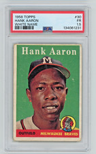 Hank Aaron 1958 Topps White Name 30 PSA 1.5 Milwaukee Braves FR FAIR CENTERED picture