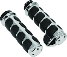 Kuryakyn Premium ISO-Grips with Chrome Accent Rings with Throttle Boss 6212 picture
