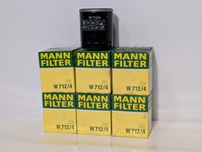 Lot of 6: Mann Filter W712/4 Spin-On Replacement Oil Filters -Made in Germany picture