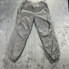 LOVE TREE Parachute Pants Women Large Grey Nylon Toggle Hem Streetwear Gorpcore picture