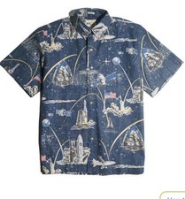 NEW Reyn Spooner United States Space Force Aloha Shirt Blue  Print Sz 3XL picture
