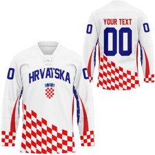 Custom Team Croatia Hrvatska Hockey Jersey Marko Lovrencic Joel Prpic Rendulic picture