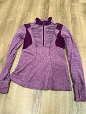 lululemon athletica Women's Heathered Purple 1/2 Zip Mock Neck Jacket  Sz 8 picture