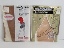 Lot Of 2 Vintage Packages Nylon Pantyhose Hoisery NEW OLD STOCK PaCo Enkasheer picture