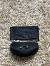 Oakley Black Hard Vault Sunglasses Case Shell & Printed Microfiber Pouch Cleanin picture