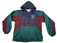 Kansas University Jayhawks 1/2 Zip Colorblock Windbreaker Hoodie X-Large picture