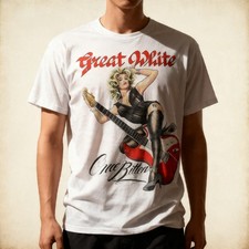 Vtg Great White Band Heavy Cotton All Size Unisex White Shirt picture