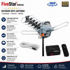 HDTV 1080P Outdoor Amplified Digital Antenna 360° Rotor UHF VHF FM 150 Mile picture