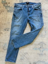 Paige Lennox Jeans Mens 33x28 Blue Slim Tapered Stretch Denim Pants Casual picture