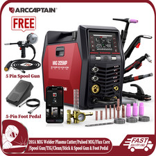 ARCCAPTAIN MIG205MP Pulse MIG Welder with Plasma Cutter Aluminum 9 IN 1 120/240V picture