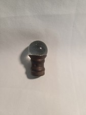 Antique Original 1920s 1930s Glass Ball Orb Brass Lamp Harp Finial ½” X 1 ¼