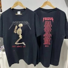 Kanye West Yeezus Tour 2013 God Wants You Black Cotton Unisex T Shirt S-5XL picture