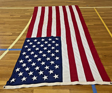 XL Vintage American Flag Cotton Sewn Stars & Stripes USA 58x114 Valley Forge, Pa picture