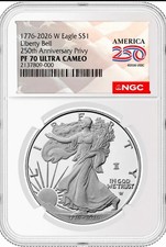 1776-2026 W Proof $1 American Silver Eagle NGC PF70UC Privy 250th -presale picture