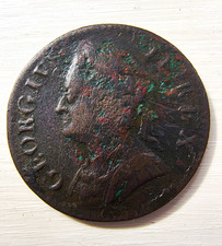 1754 George II Farthing Old Head Spink 3722 Peck 892 Antique British Coin | L56 picture