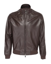 NWT PAL ZILERI BOMBER jacket genuine lambskin brown luxury Italy 54 XL picture