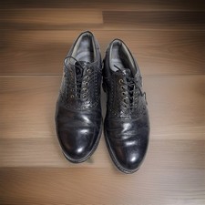 Vintage FootJoy Classics Mens 9 D Black Reptile Leather Golf Shoes USA picture